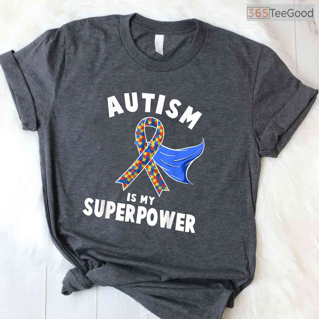 Autism Awareness Shirt Boys Girls Kids Is My Superpower April Gift T-Shirt
