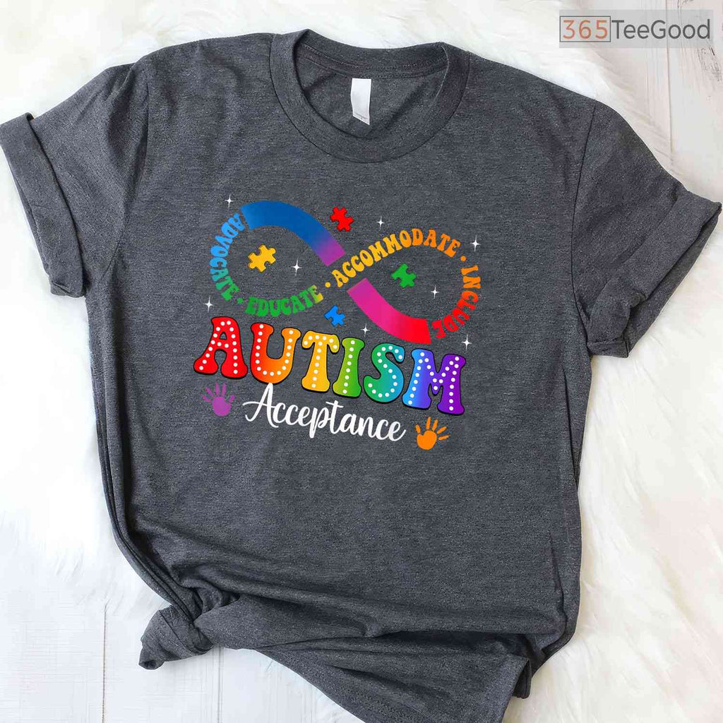 Autism Awareness Acceptance Shirt Infinity Symbol Men Women April T-Shirt