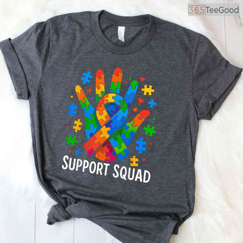 Autism Awareness Autism Support Squad T-Shirt April Acceptance Month Crew