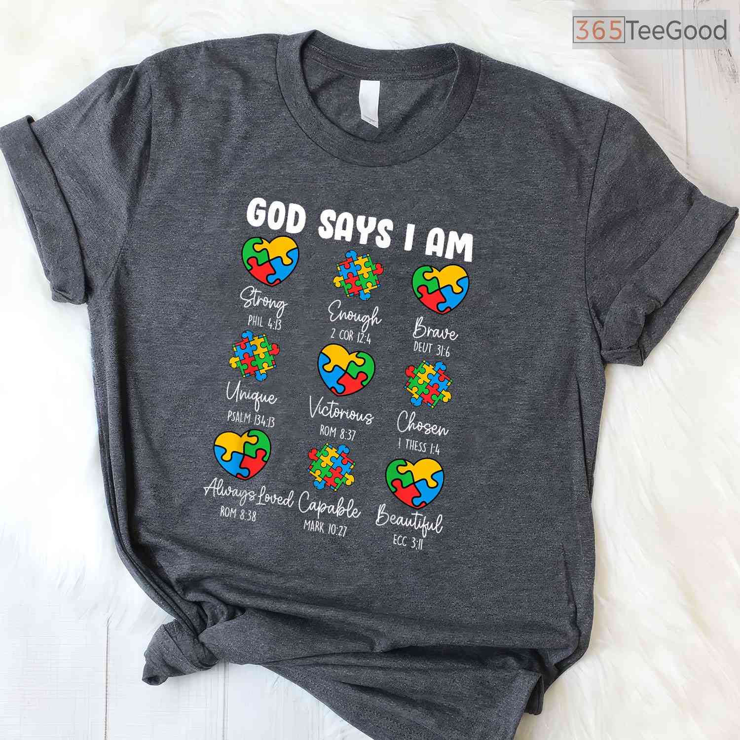 God Says I Am Autism Awareness Christian Bible Verse Shirt April T-Shirt