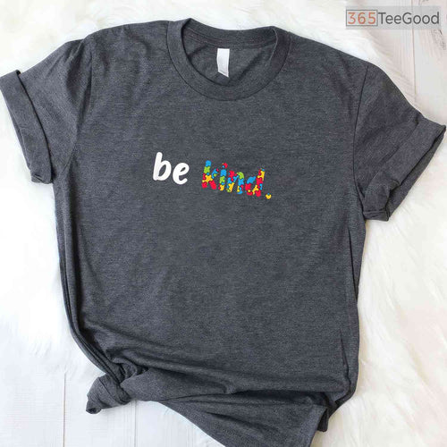 Autism Awareness Be Kind Colorful Puzzle Pieces Shirt April Month T-Shirt