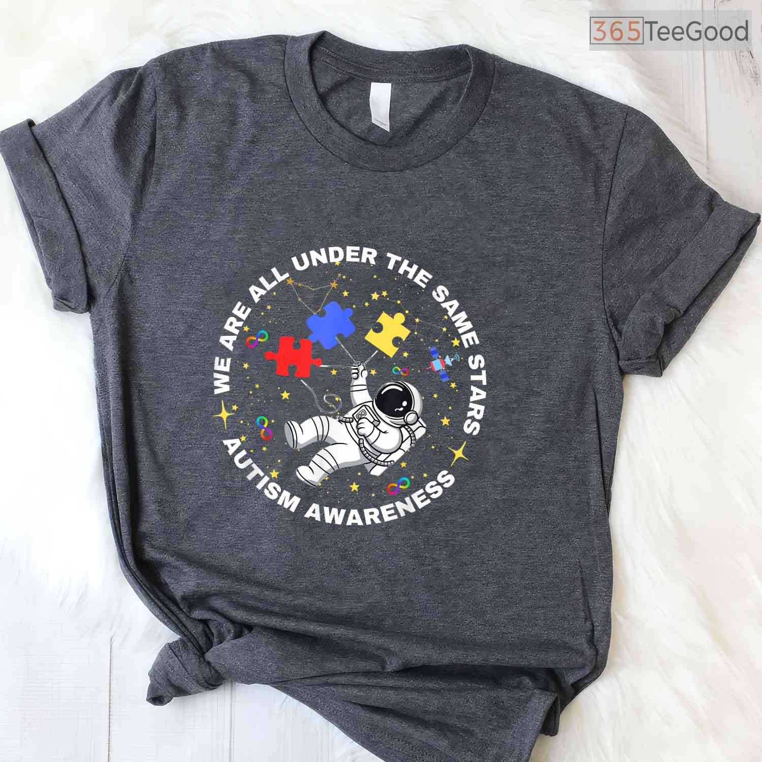 Autism We Are All Under The Same Stars Space Shirt April Awareness Gift T-Shirt