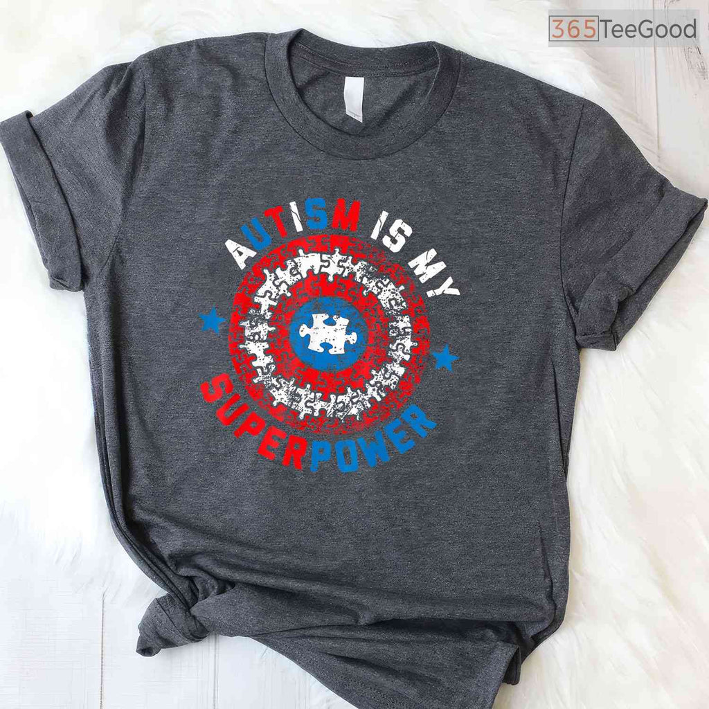 Autism Is My Superpower Autism Awareness Shirt Autistic Boys April Kids T-Shirt
