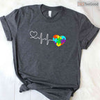 Love Heart Puzzle Acceptance Men Women Kids Autism Shirt April Awareness T-Shirt