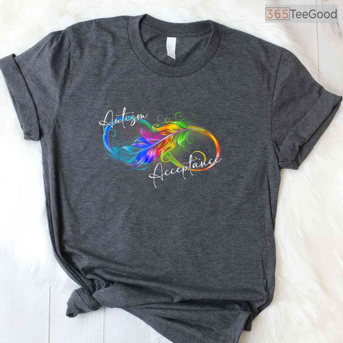 Autism Red Instead Infinity Symbol Autistic Shirt April Acceptance Month T-Shirt