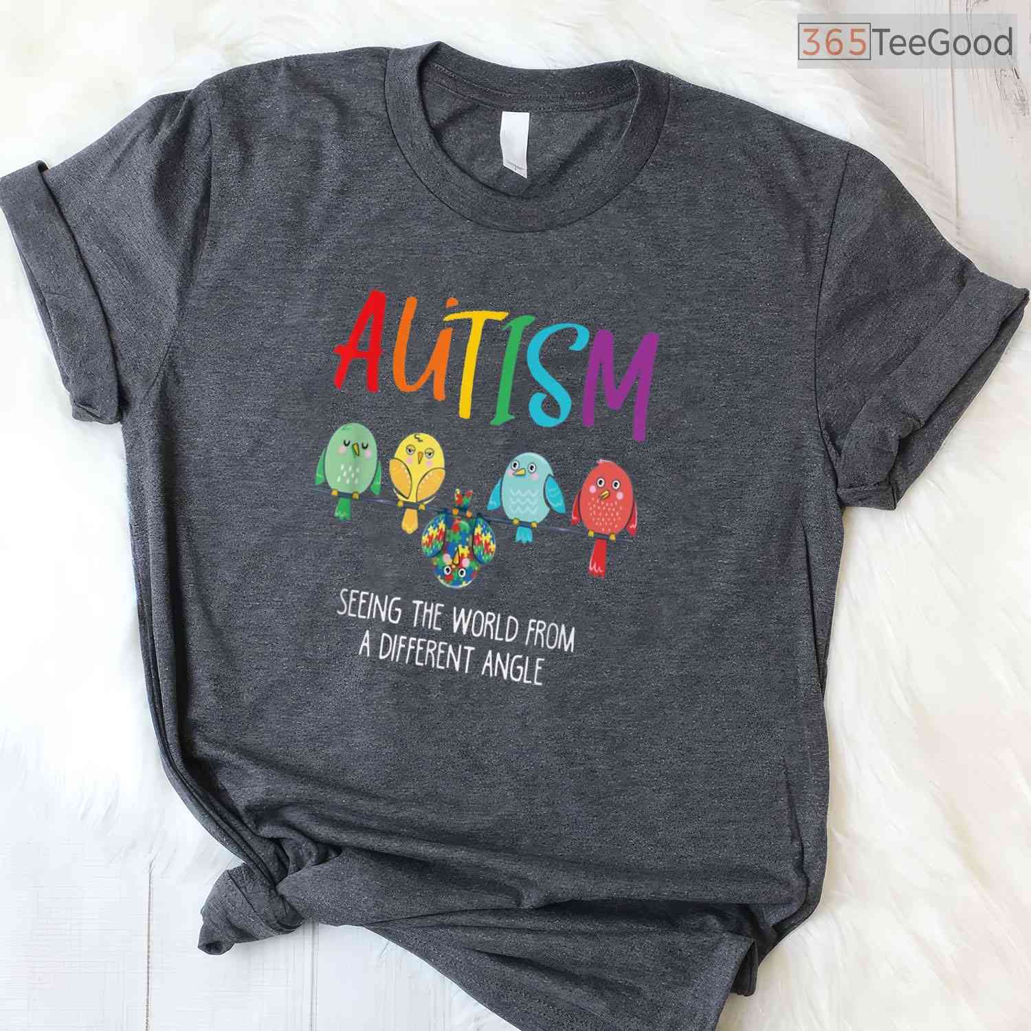 Autism Awareness Cute Owl Color Puzzles Shirt April Kids Support Gift T-Shirt