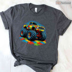 Autism Awareness Monster Truck Shirt April Month Boys Kids Cool Gift T-Shirt