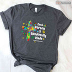 Each Person Is Wonderfully Made Christian Autism Bible Verse Shirt April T-Shirt