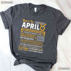 Born In April Taurus T-Shirt - Funny Zodiac Birthday Gift - Bull Astrology Tee