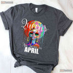 Queens Are Born In April T-Shirt - Women - s Birthday Gift Tee - Elegant Crown Art