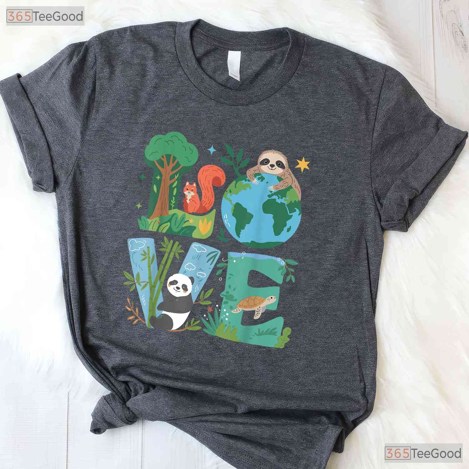 Love Earth Day Planet 2026 Anniversary T-Shirt Environmental Animals Awareness Tee