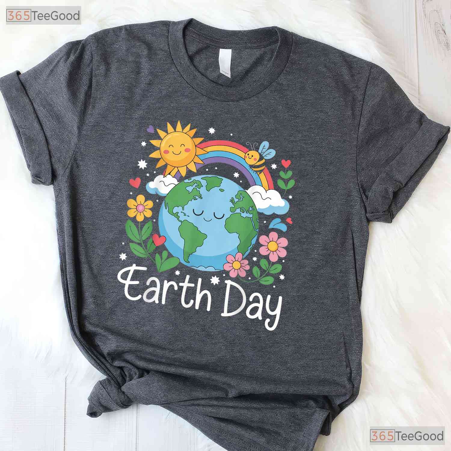 Earth Day Shirt Kids And Women Planet Smile T-Shirt Happy World Eco Friendly Gift