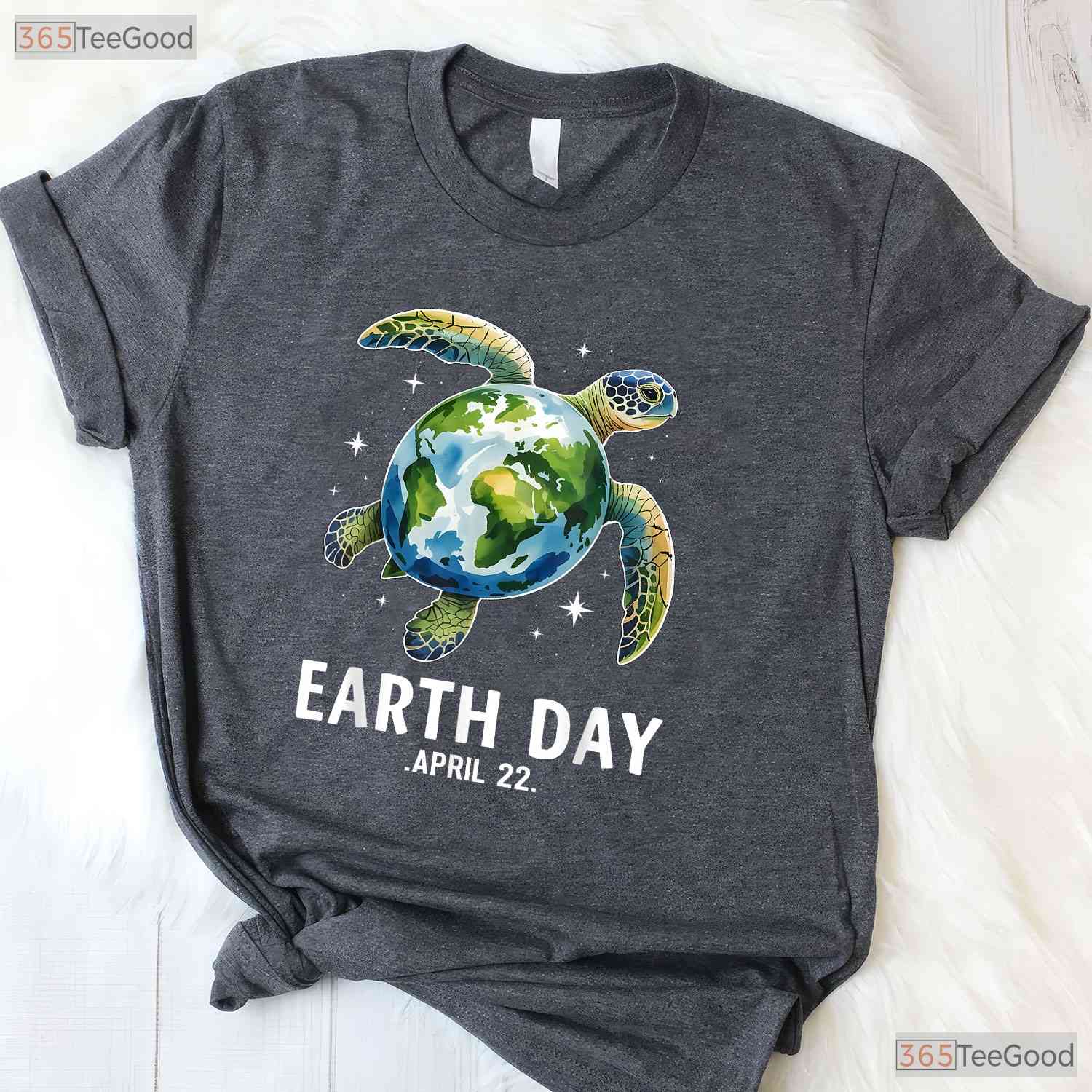 Earth Day Sea Turtle Globe April 22 T-Shirt Eco Awareness Ocean Conservation Top