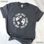 Save Bees Plant Trees Clean Seas Earth Day T-Shirt Environmentalist Eco Tee