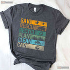 Save Bees Rescue Animals Recycle Plastic Earth Day T-Shirt Eco Activist Tee