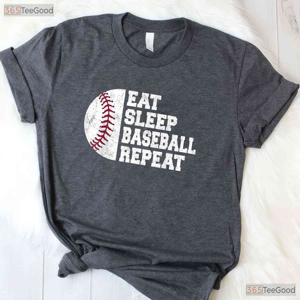 Eat Sleep Baseball Repeat Funny Baseball T-Shirt For Player Coach Team Gift