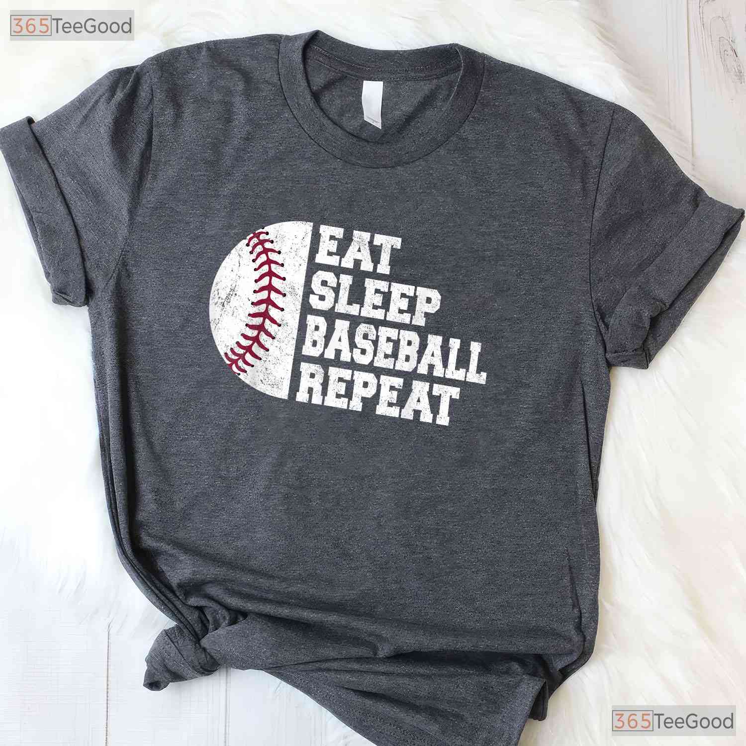 Eat Sleep Baseball Repeat Funny Baseball T-Shirt For Player Coach Team Gift