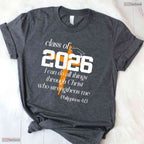 Faith Based Class of 2026 Christian Graduation Senior Graduate Bible T-Shirt