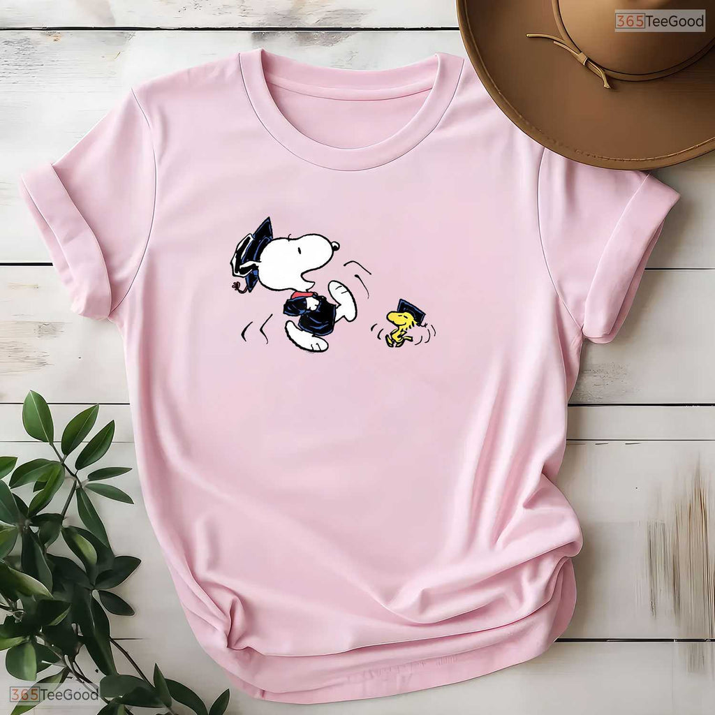 Cute Cartoon Dog Graduation Squad Class Of 2026 Senior Matching Party T-Shirt