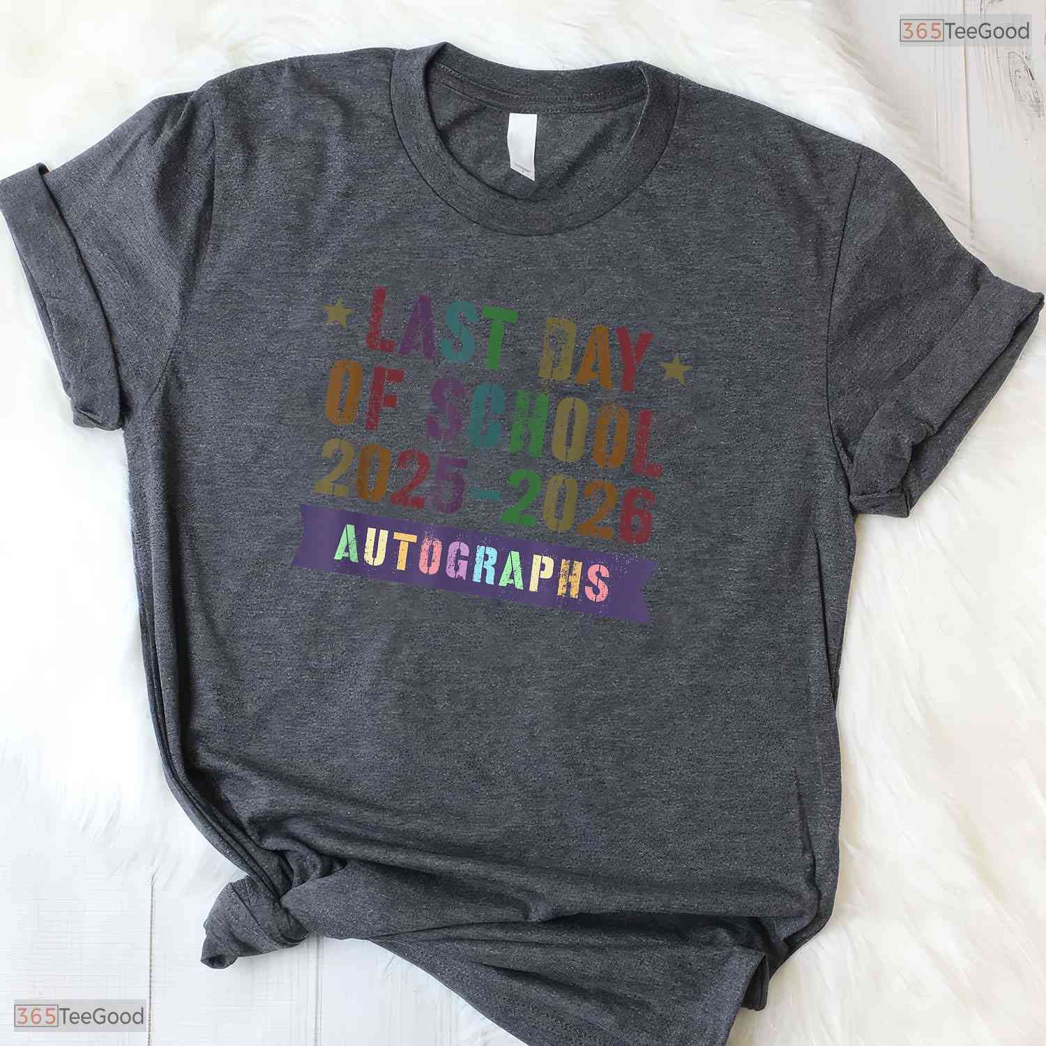 Interactive Goodbye School Last Day 2026 Kids Sign My Autographs T-Shirt