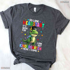 Cute T-Rex Dinosaur So Long Early Learning Kindergarten Here I Come T-Shirt