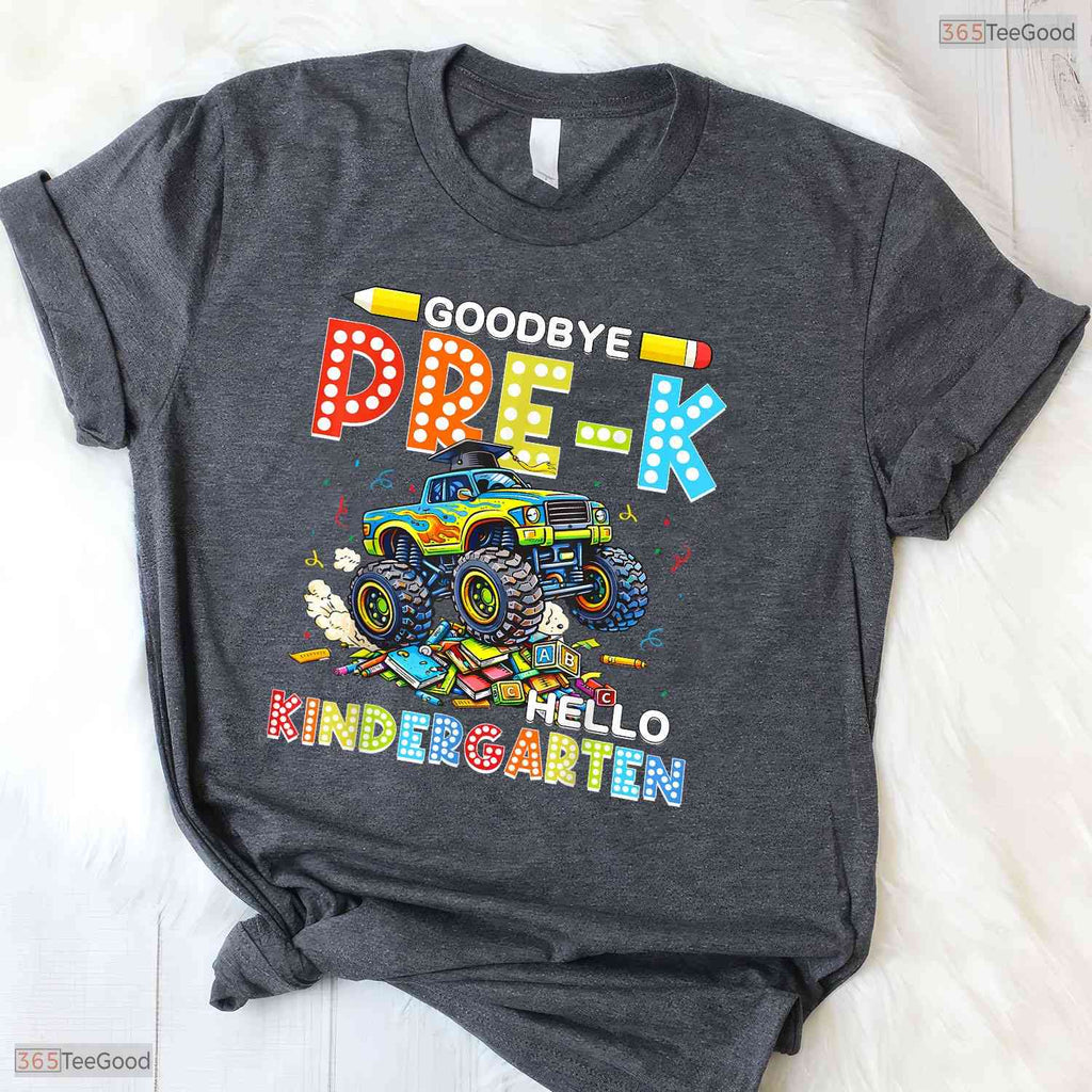 Awesome Goodbye Pre-K Hello Kindergarten Graduation Big Truck Boy T-Shirt