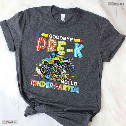Awesome Goodbye Pre-K Hello Kindergarten Graduation Big Truck Boy T-Shirt