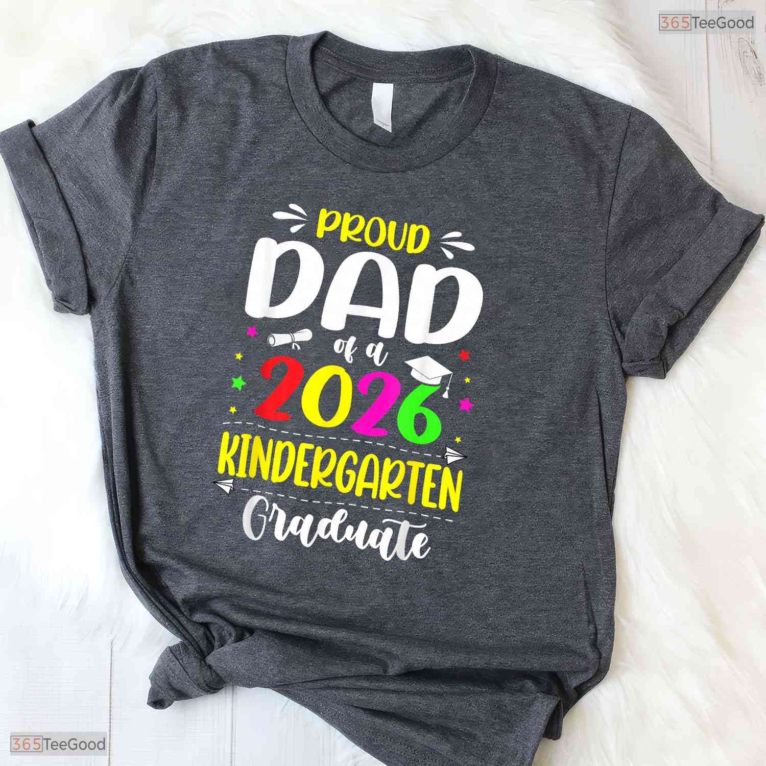 Loving Proud Dad Class Of 2026 Kindergarten Graduate Kids Celebration T-Shirt