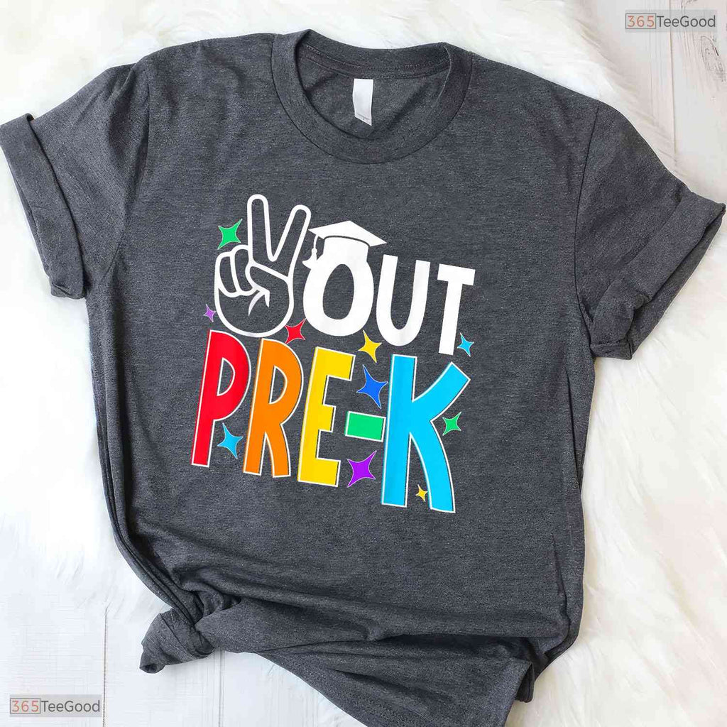 Trendy Peace Out Pre Kindergarten Last Day Of Pre-K Kids Celebration T-Shirt