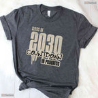 Funny Class Of 2030 Countdown Graduate Student Matching Graduation T-Shirt