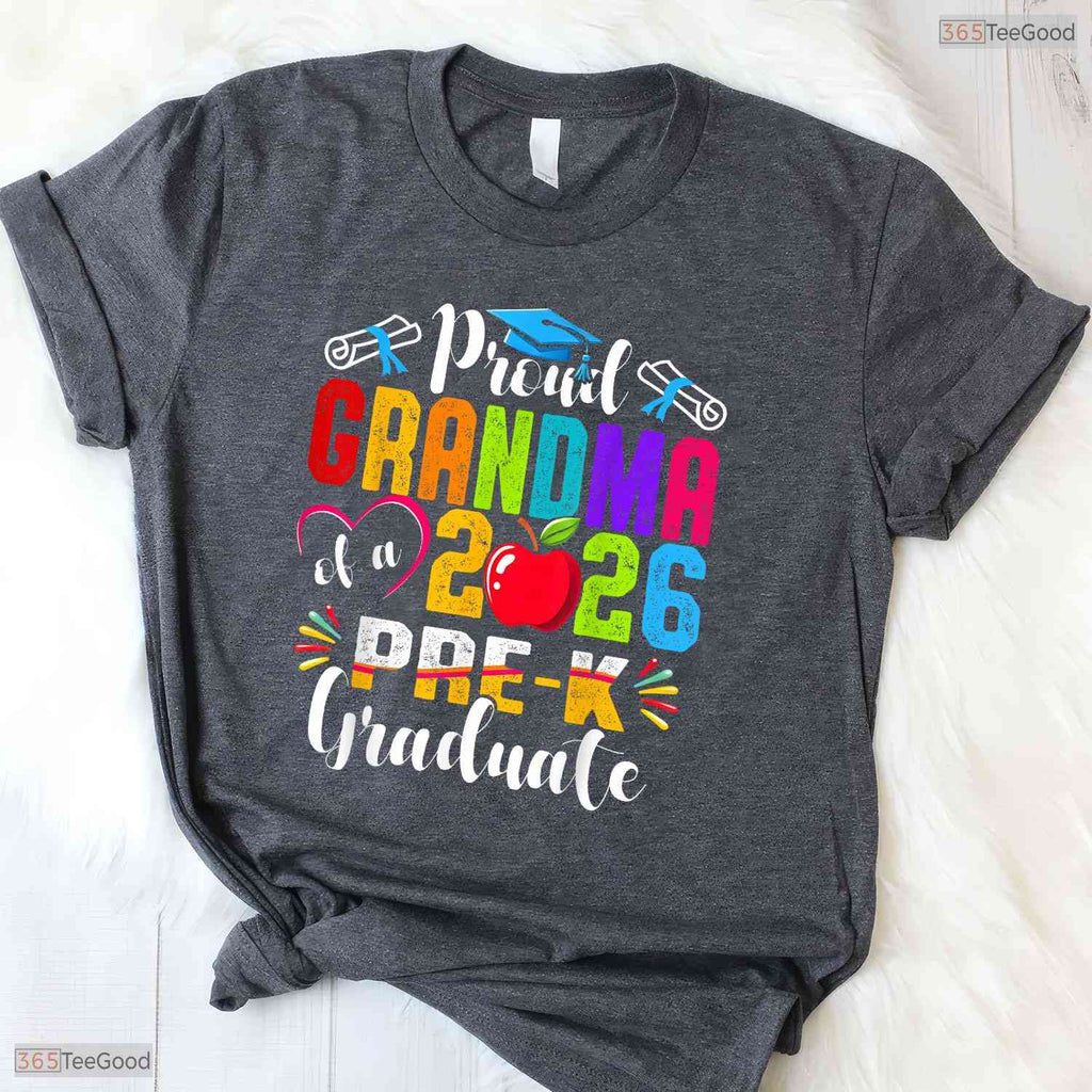 Blessed Proud Grandma Of 2026 Pre-K Graduate Mothers Day Graduation T-Shirt