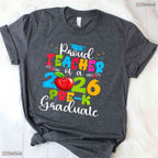 Awesome Proud Teacher Of A 2026 Pre-K Graduate Funny Class Party T-Shirt