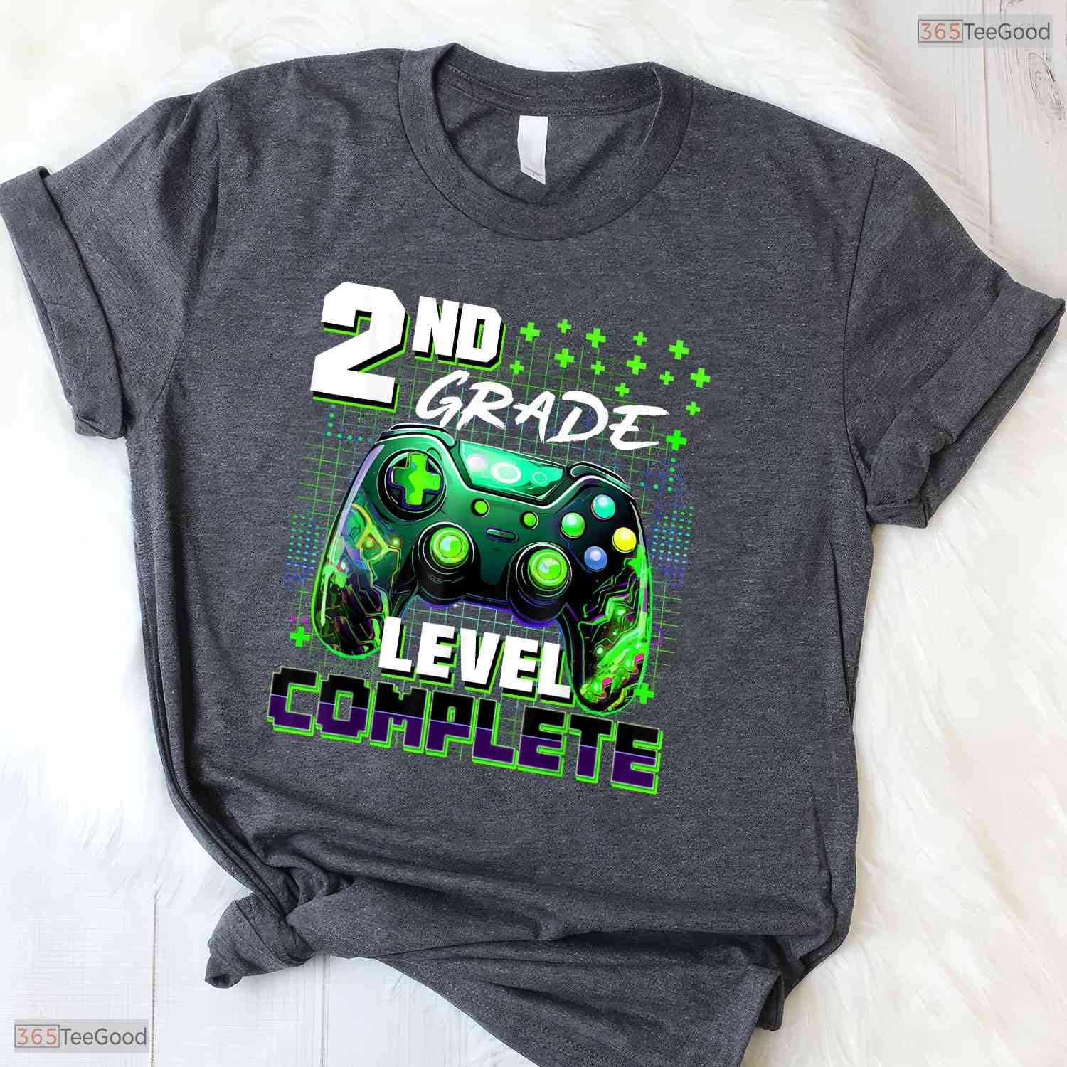 Gamer Controller Second 2nd Grade Level Complete Graduation Boys T-Shirt