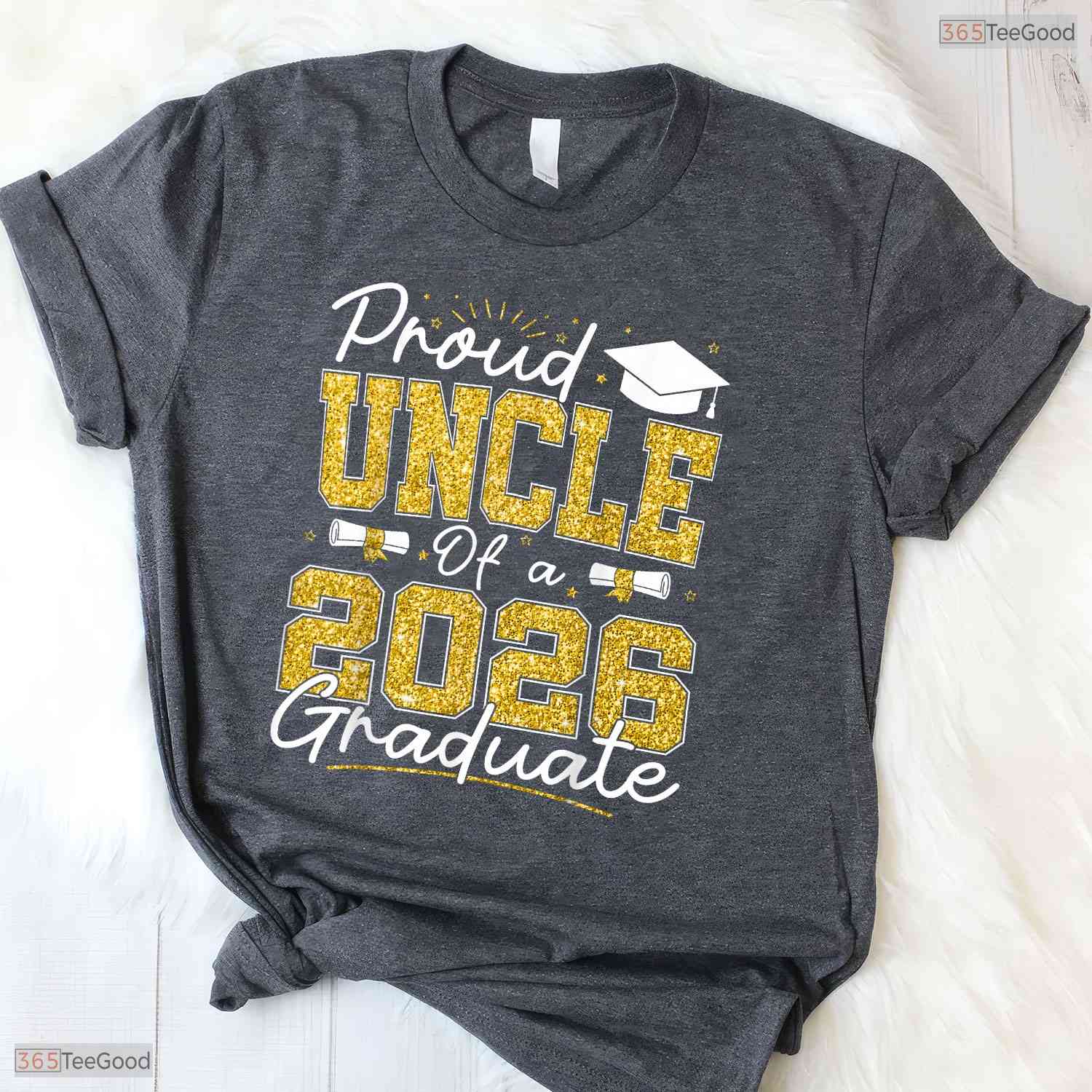 Supportive Proud Uncle Of A 2026 Graduate Senior 2026 Grad Family T-Shirt