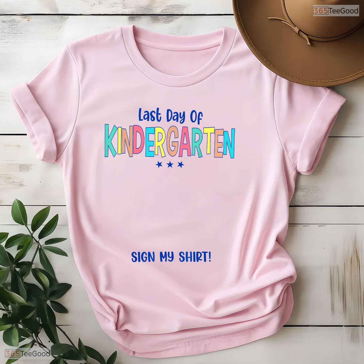 Interactive Kindergarten Graduation Last Day Of Kindergarten Sign My T-Shirt