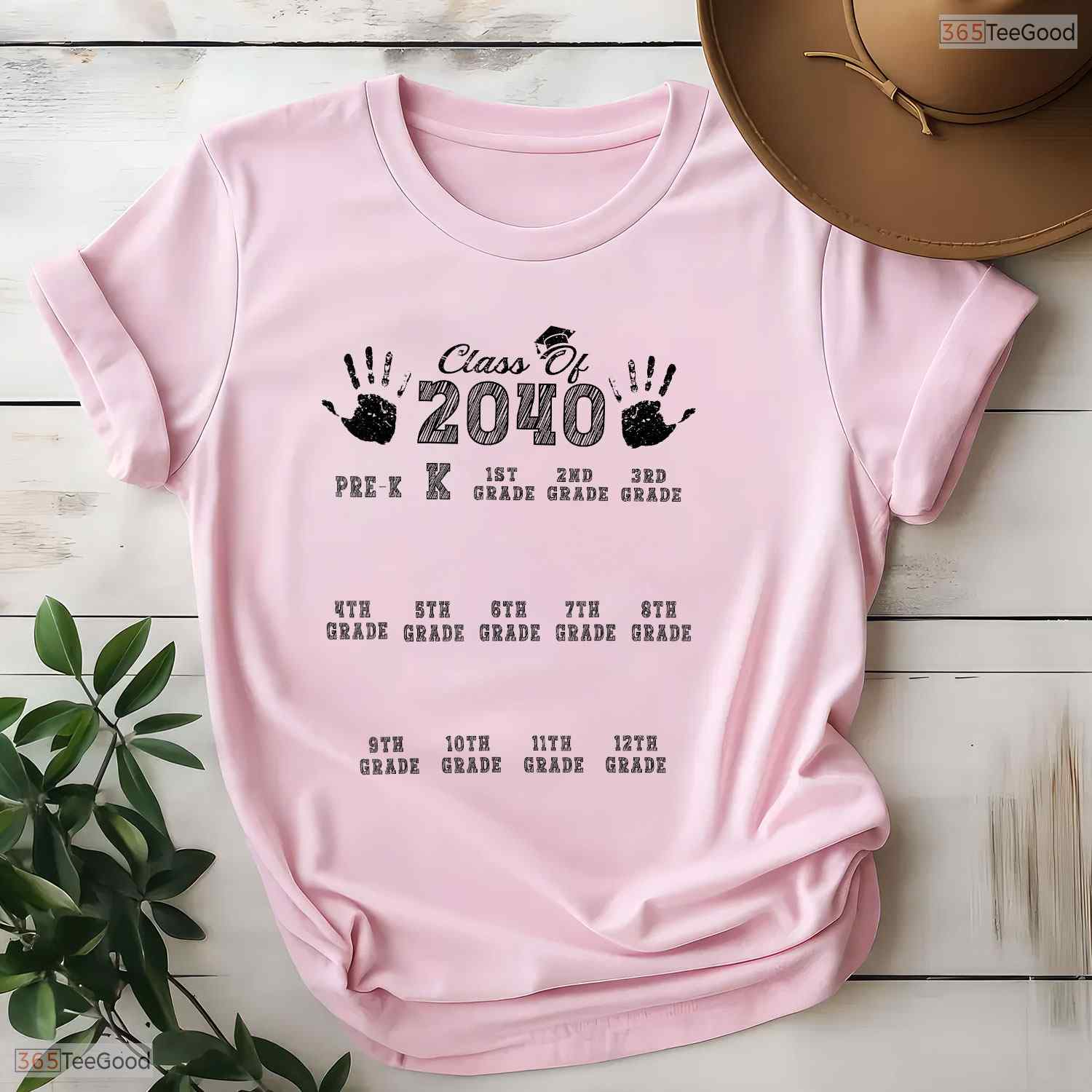 Awesome Class Of 2040 Grow With Me Handprint Kindergarten Pre-K T-Shirt