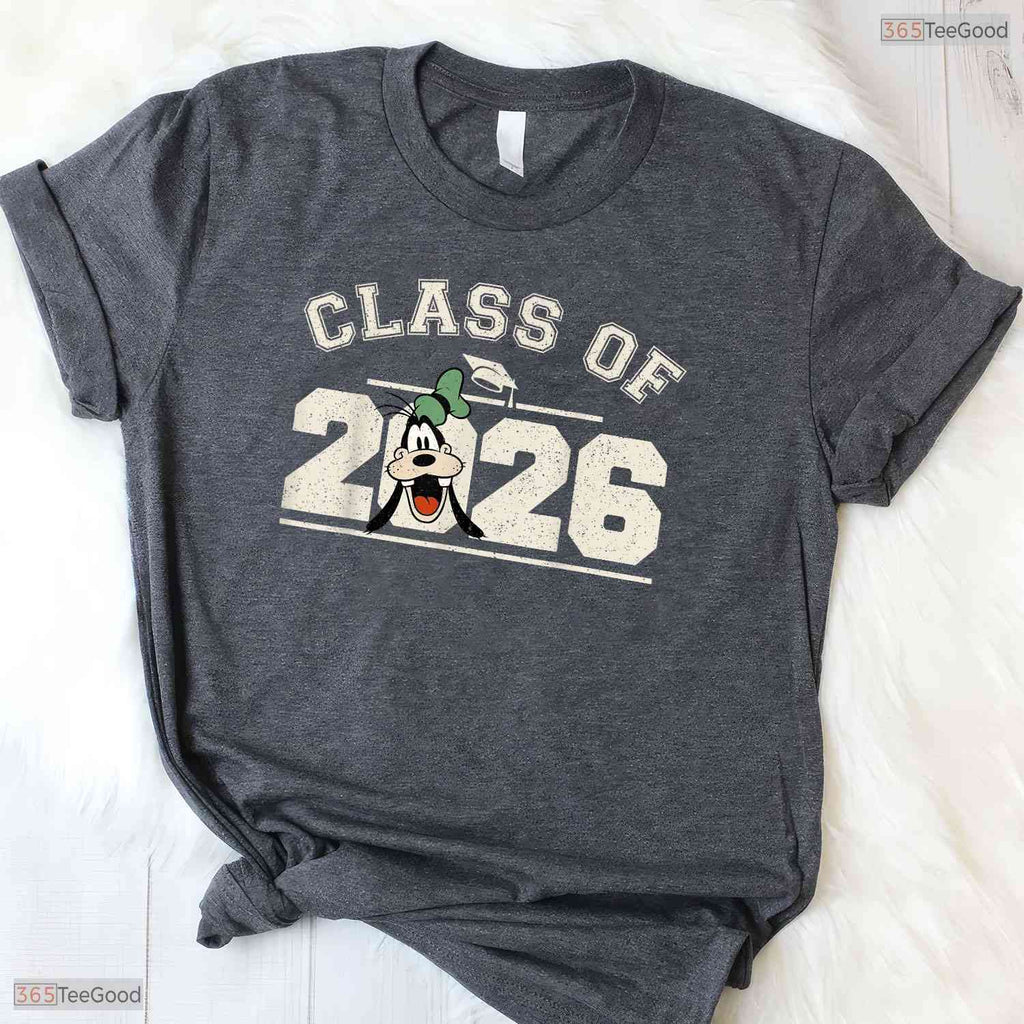Classic Cartoon Dog Friends Graduation Class Of 2026 Senior Party T-Shirt