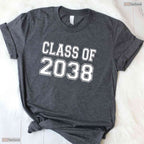 Awesome Class Of 2038 Grow With Me Handprint Photo Graduation Kids T-Shirt