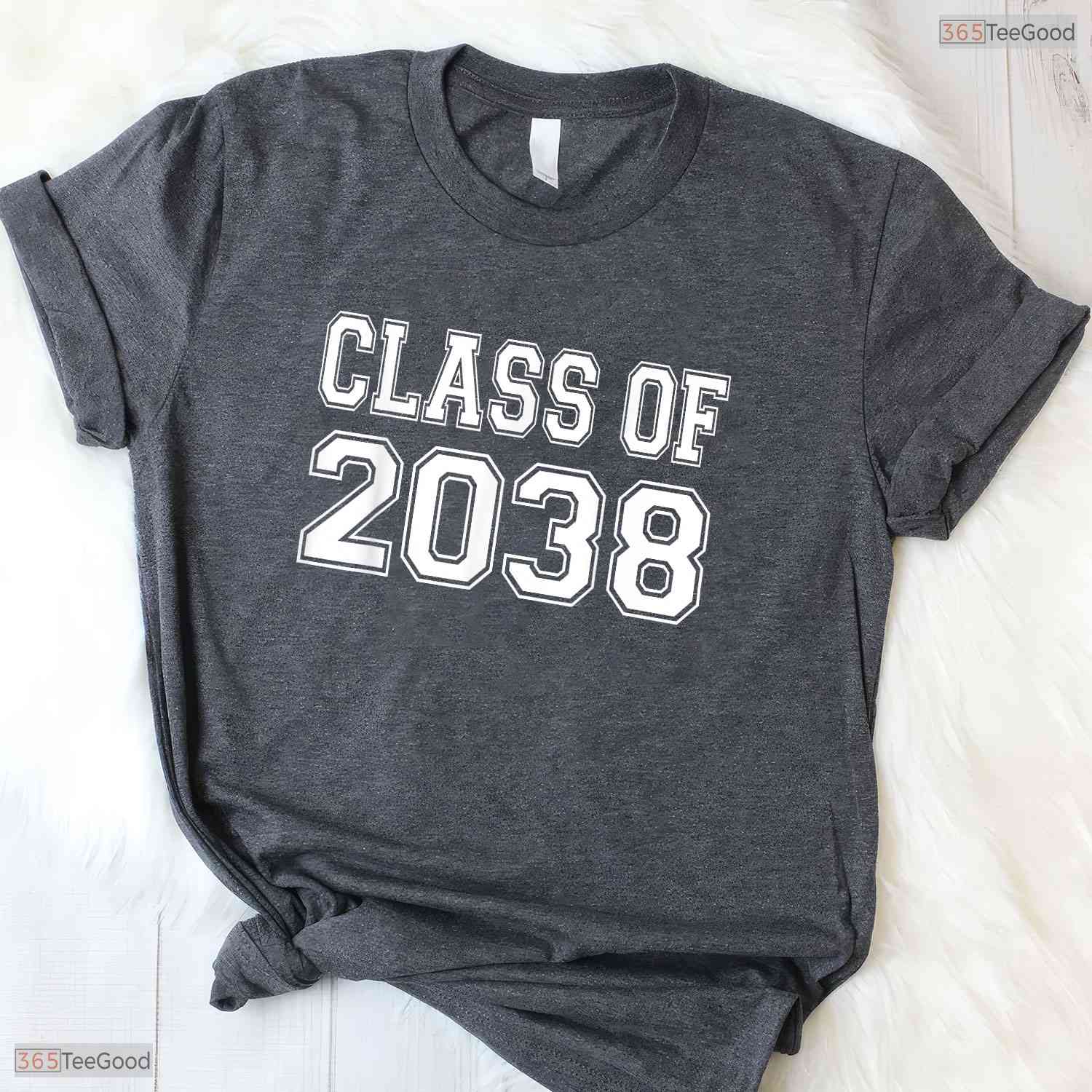 Awesome Class Of 2038 Grow With Me Handprint Photo Graduation Kids T-Shirt