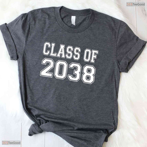 Awesome Class Of 2038 Grow With Me Handprint Photo Graduation Kids T-Shirt