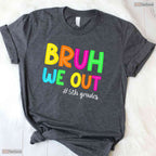 Retro Bruh We Out 5th Graders Fifth Grade Graduation Class Of 2026 T-Shirt