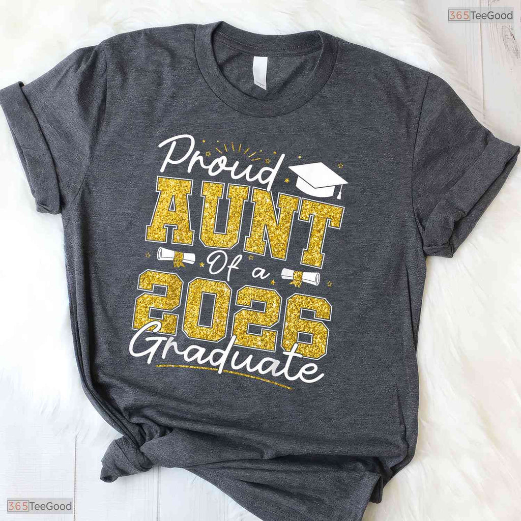 Awesome Proud Aunt Of A 2026 Graduate Senior 2026 Grad Family Party T-Shirt