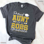 Awesome Proud Aunt Of A 2026 Graduate Senior 2026 Grad Family Party T-Shirt