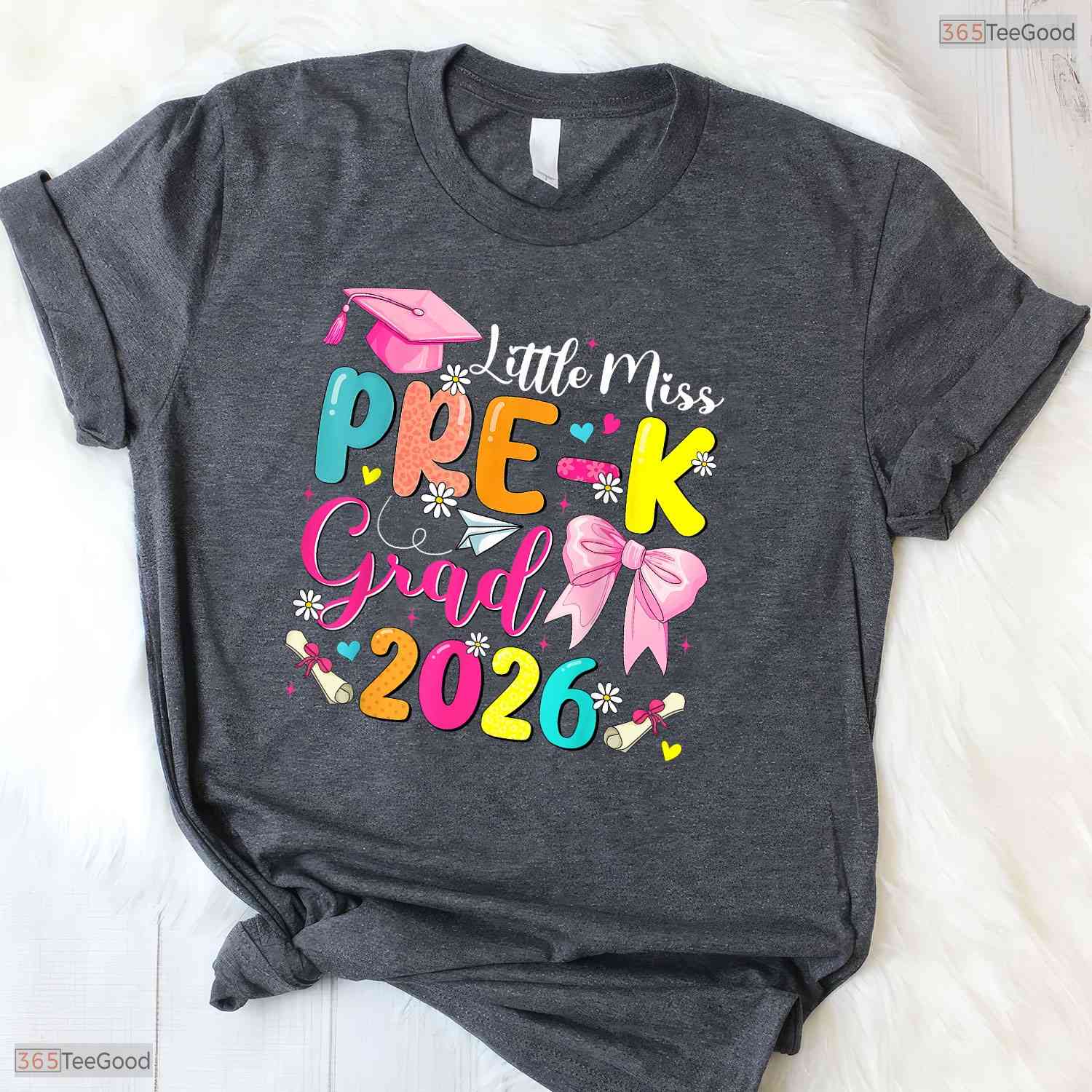 Adorable Little Miss Pre-K Grad 2026 Preschool Graduation Girls T-Shirt
