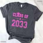 Cute Class Of 2033 Future Graduate Pink Girls School Graduation T-Shirt