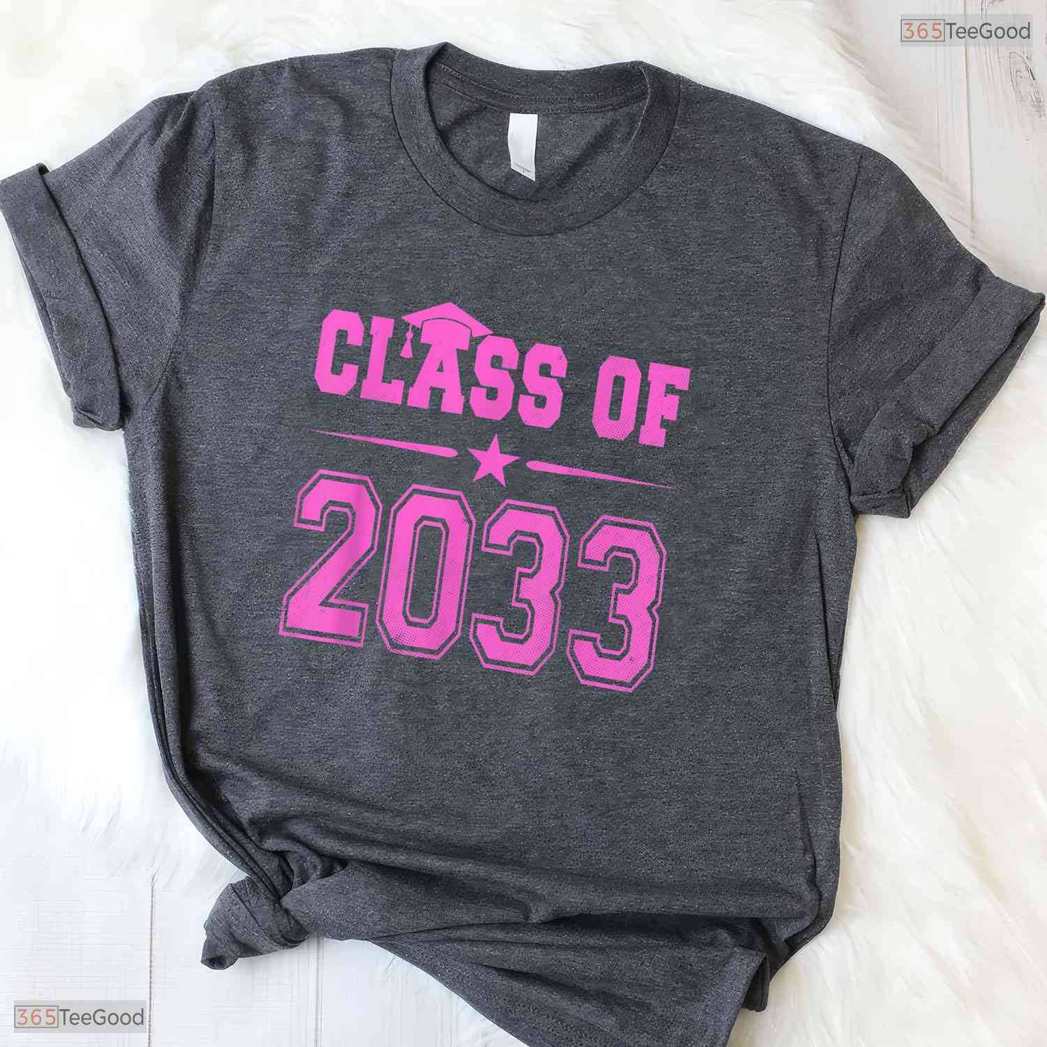 Cute Class Of 2033 Future Graduate Pink Girls School Graduation T-Shirt