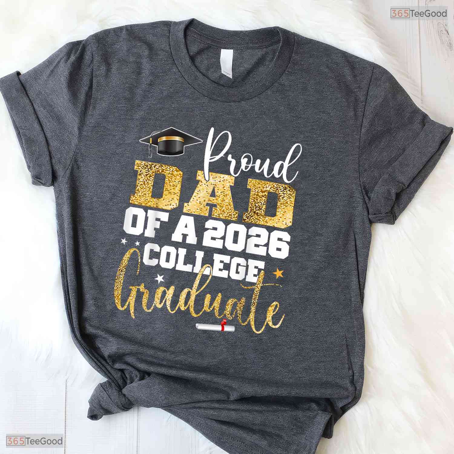Supportive Proud Dad Of 2026 Graduate College Graduation Party T-Shirt