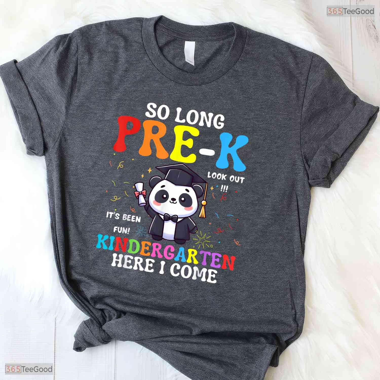 Cute Panda Theme So Long Pre-K Kindergarten Here I Come Graduation T-Shirt
