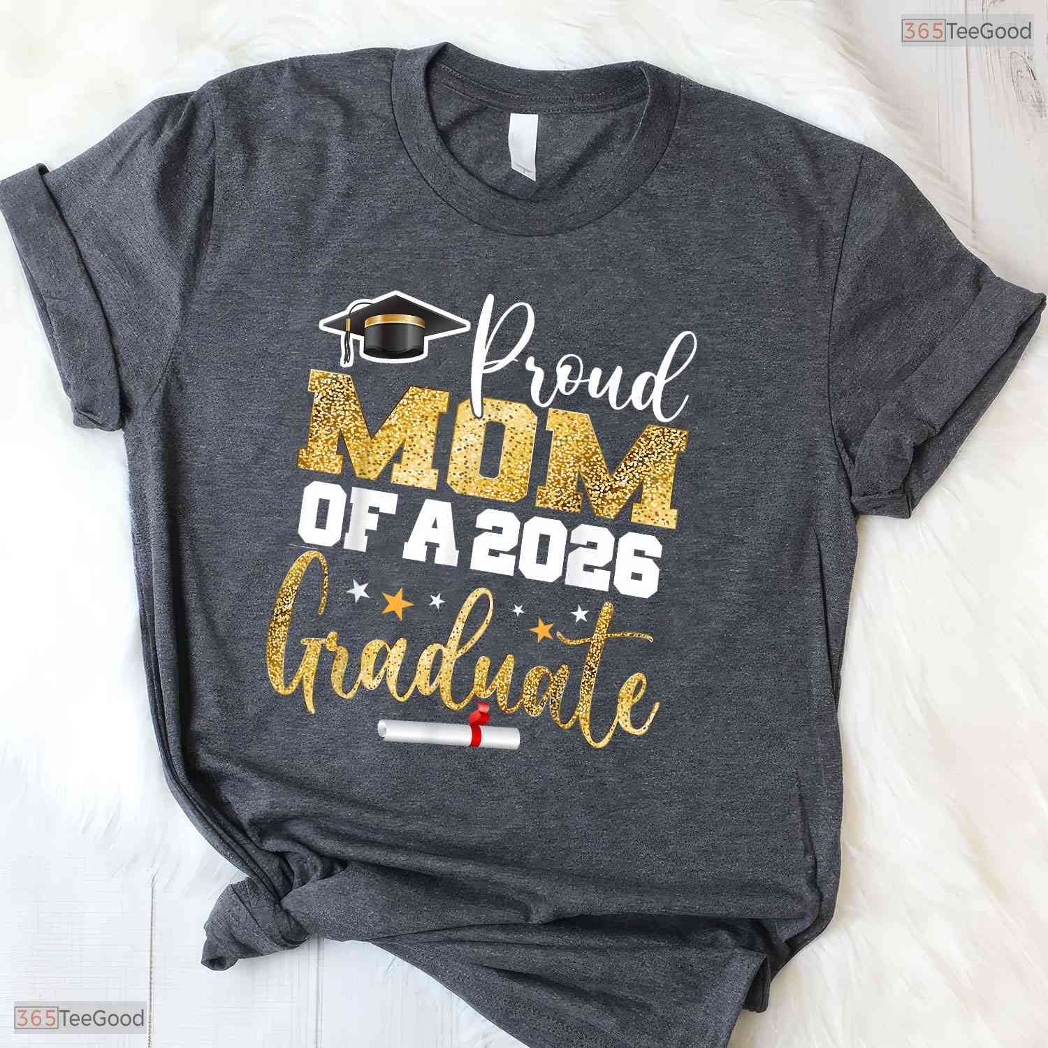 Celebratory Proud Mom Of A Class Of 2026 Graduate Senior Graduation T-Shirt
