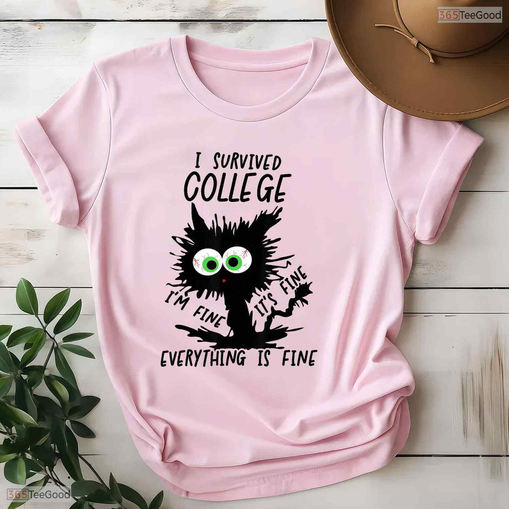 Hilarious College Grad 2026 I Survived College University Graduation T-Shirt